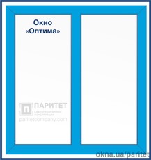 Двухстворчатое глухое окно Оптима